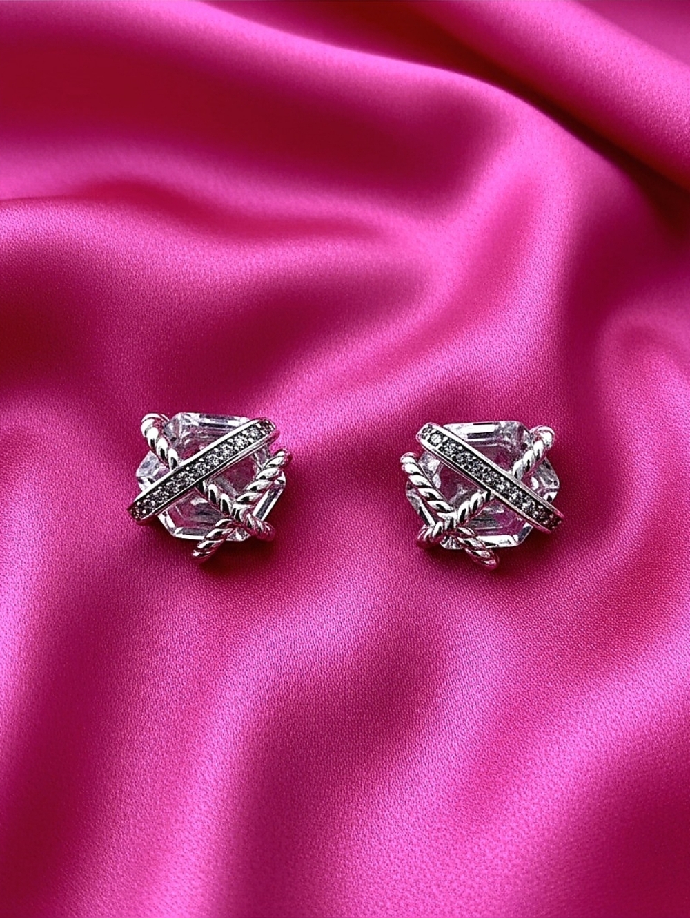 Silver Earrings‎ - S925 Zircon Stud - Elegant Women Jewelry- NEW